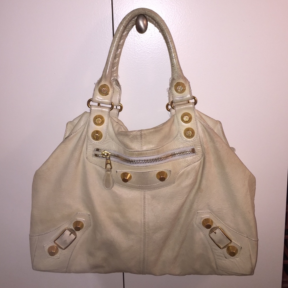 Authentic Balenciaga GSH Brief tote * gold hardware * off white *